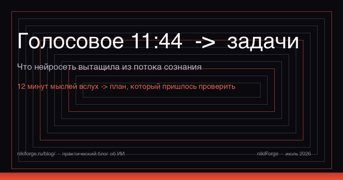 Голосовое сообщение и список задач, составленный нейросетью